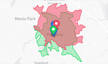 5‑minute drive‑time trade‑area comparison
